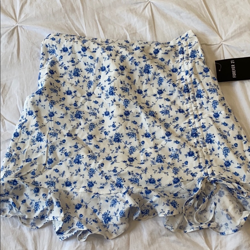 Floral Flounce Mini Skirt